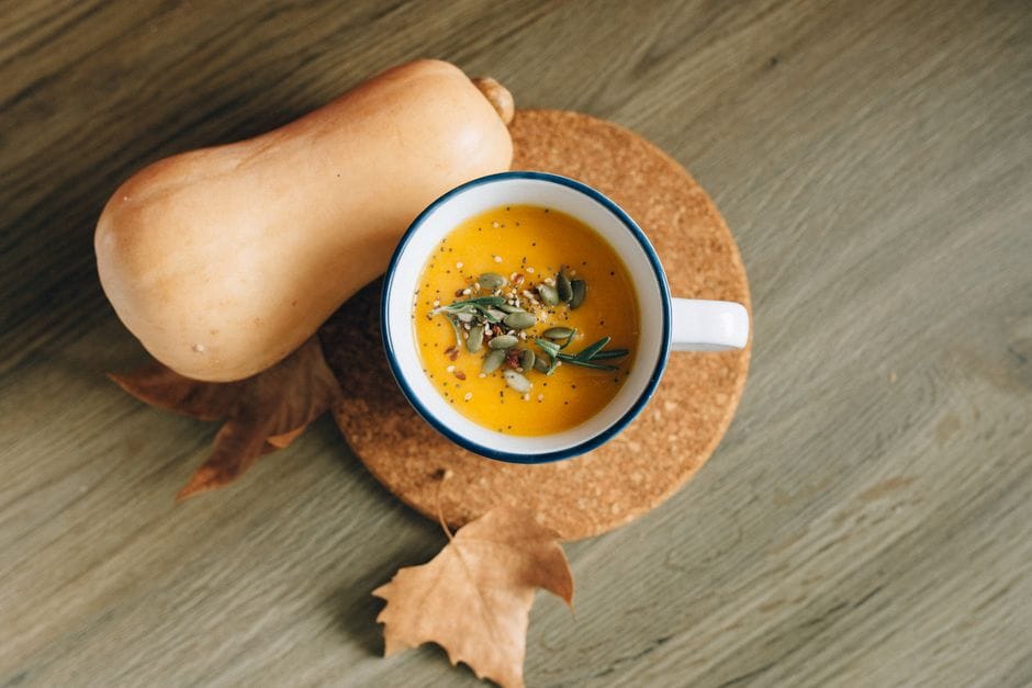 Crema de calabaza asada con un toque de jengibre